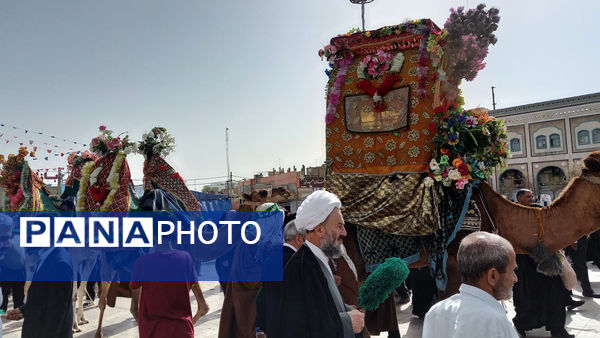 عشق و ارادت زائران حضرت معصومه(س) در قالب کاروان نمادین ورود ایشان به قم