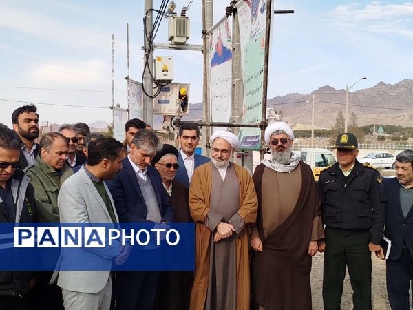 آیین افتتاحیه برق و گودبرداری نهضت ملی مسکن سایت دانشگاه بلوار پیام نور شهرستان کاشمر 