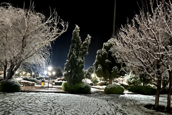 شب زیبای برفی در آباده