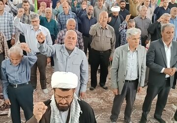  مردم شهر بهمن درنماز جمعه جنایات رژیم منحوس صهیونیستی را محکوم کردند