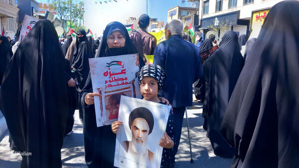 راهپیمایی روز قدس همراه با تشییع پیکر شهید صداقت در قم