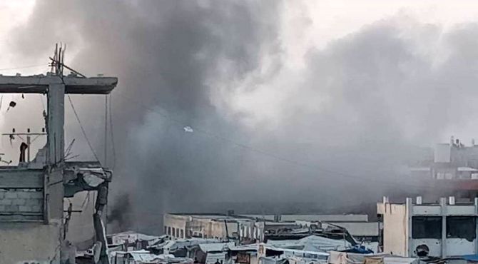 حملات هوایی و توپخانه‌ای ارتش رژیم صهیونیستی به خان یونس