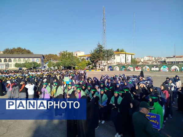 برگزاری صبحگاه مشترک دانش‌آموزی شهرستان هزار سنگر آمل 