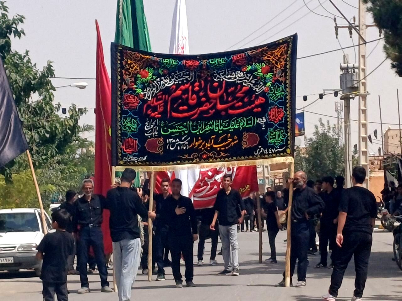 قافله عزاداری تاسوعای حسینی در شهر حبیب آباد