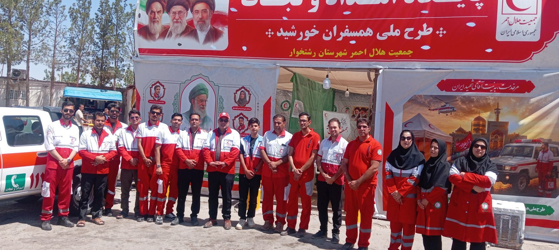 فعالیت پایگاه هلال احمر شهرستان رشتخوار در جوار امام زاده سیدمحمدعلوی