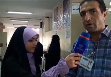 حضور پرشور مردم در شعبه اخذ رای مدرسه جمال ناحیه ۵ اصفهان