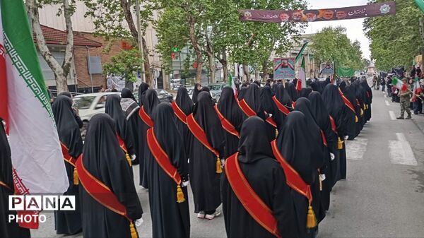 رژه اقتدار دختران معصومی در گرگان