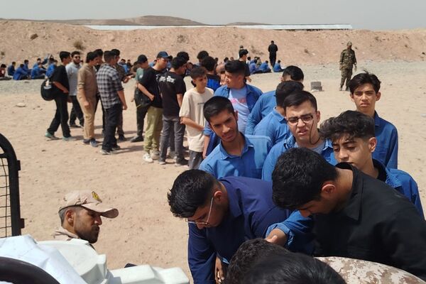 حضور دانش آموزان ناحیه دو شهرری در اردوی میدان تیر شهید جانبزرگی 