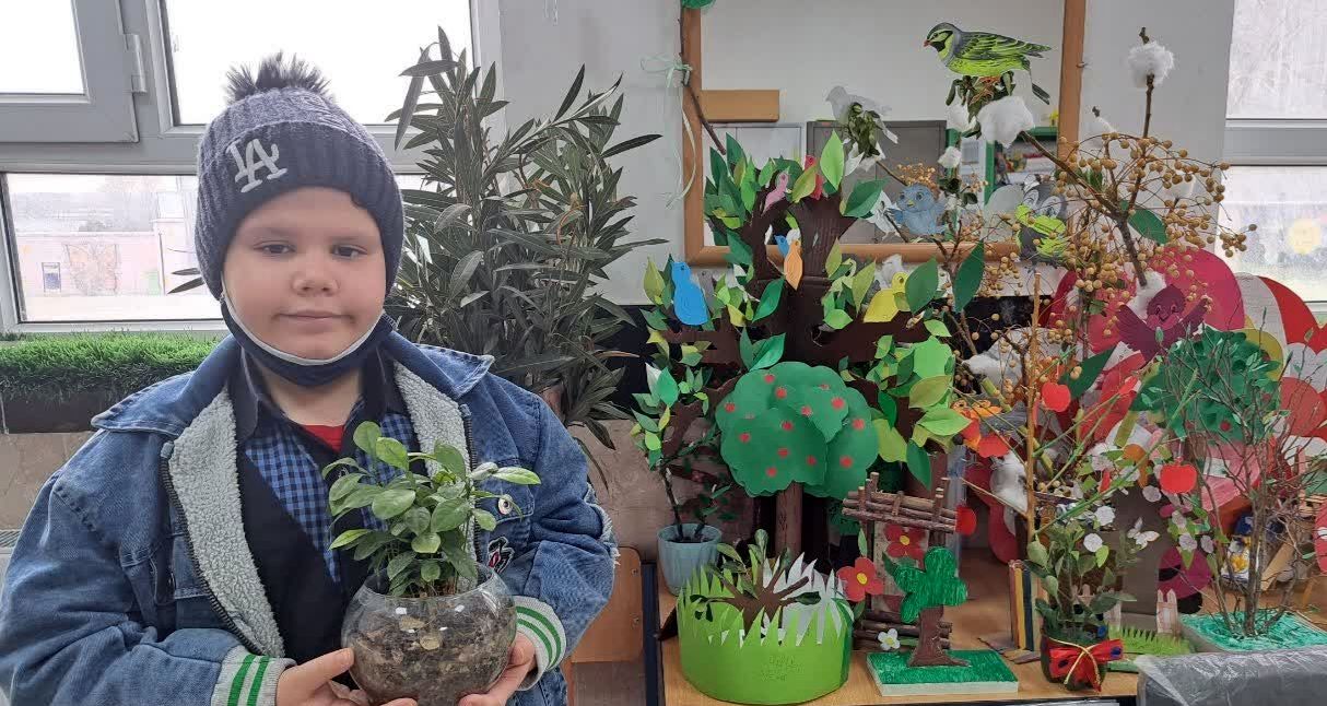 مشارکت دانش‌آموزان در فعالیت درختکاری دبستان شهدای گمنام۲