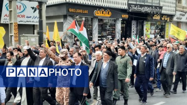 مردم صفادشت ملارد در حمایت از قدس شریف به خیابان‌ها آمدند