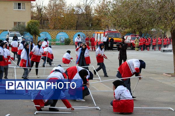 آیین متمرکز استانی مانور سراسری زلزله در دبیرستان اهل بیت (ع)  استان البرز