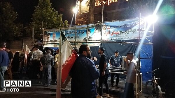 موکب شهدای روستای آهوان در نود و دومین شب از اجتماعات مردمی 