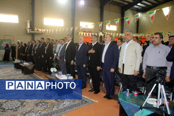 نواختن زنگ آغاز سال تحصیلی در دبیرستان شهیده سهام خیام  شاهد بوشهر