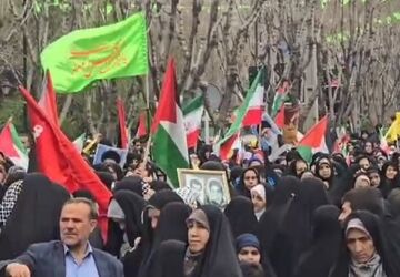 حضور دانش‌آموزان با رنگ و بویی متفاوت در راهپیمایی روز قدس 