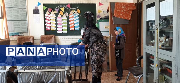 آماده‌سازی مدرسه شهید معتمدی روستای گزکوه برای بازگشایی مدارس