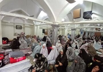  مراسم اعتکاف دانش آموزی در مسجد حجتیه فلاورجان 