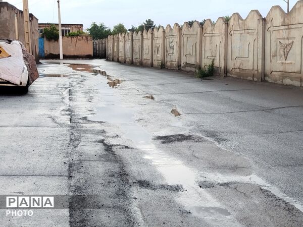 بارش رحمت الهی همراه با تگرگ در شهرستان نیشابور 