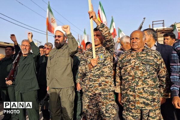 نمایش عظیم اقتدار جان‌فدایان ایران امام رضایی در باشت