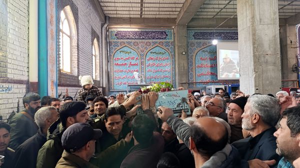 مراسم استقبال از پیکر شهید گمنام خوشنام فاطمی در مسجد جامع نیشابور 