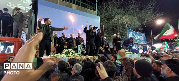 وداع مردم شریف عزدار شهرستان با دو شهید جنگ صهیونیستی 