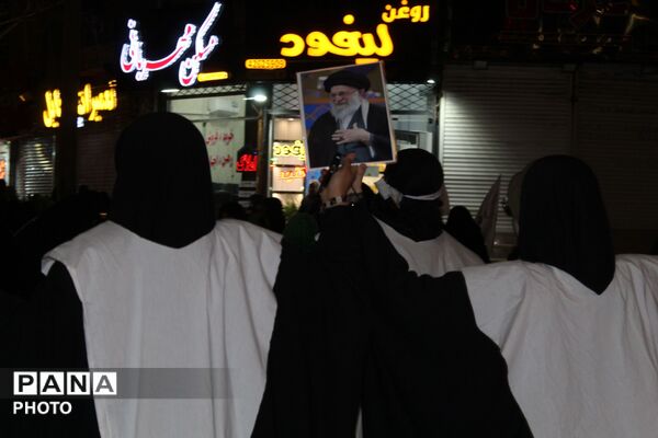 حرکت دسته عزاداری در شهرستان نیشابور