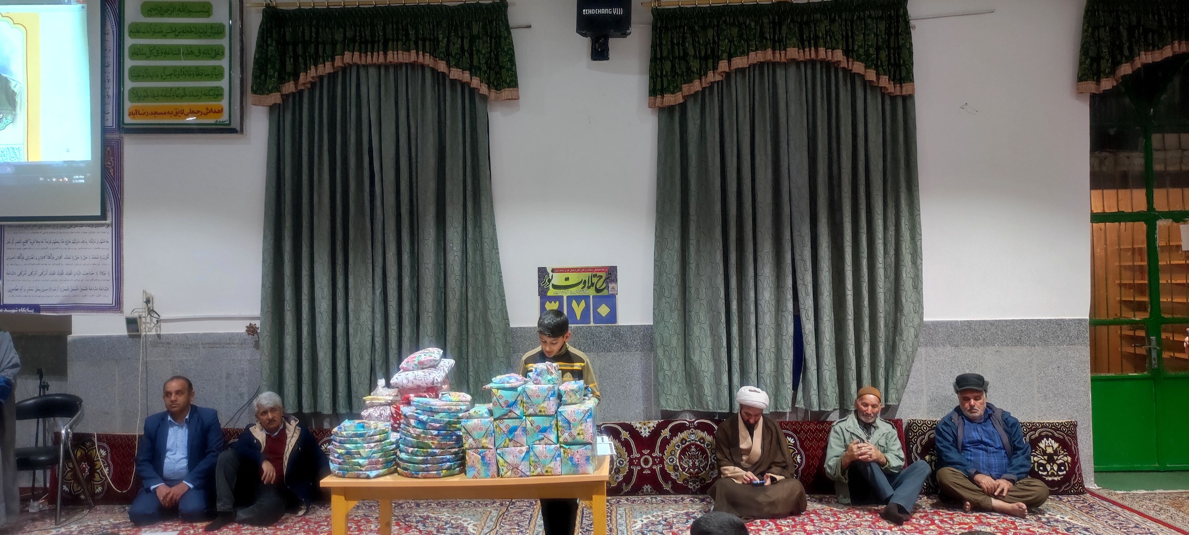 حضور ۷٠ دانش‌آموز  معتکف در مسجد امام رضا(ع)، رضا آباد شرقی شیروان