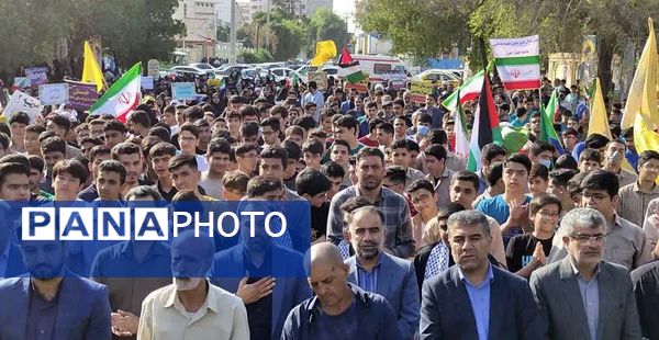 تجمع بزرگ فرهنگیان و دانش‌آموزان خوزستانی در حمایت از مقاومت