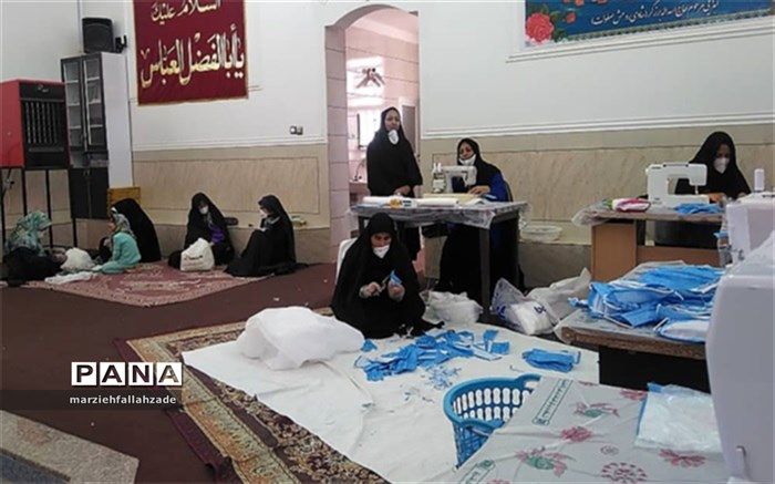 تولید ماسک توسط سه موسسه مردم‌نهاد در ابرکوه