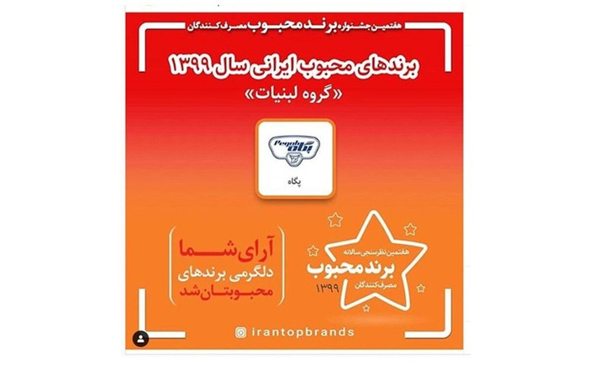 پگاه؛ برندمحبوب مردمی در سال ۱۳۹۹ شد