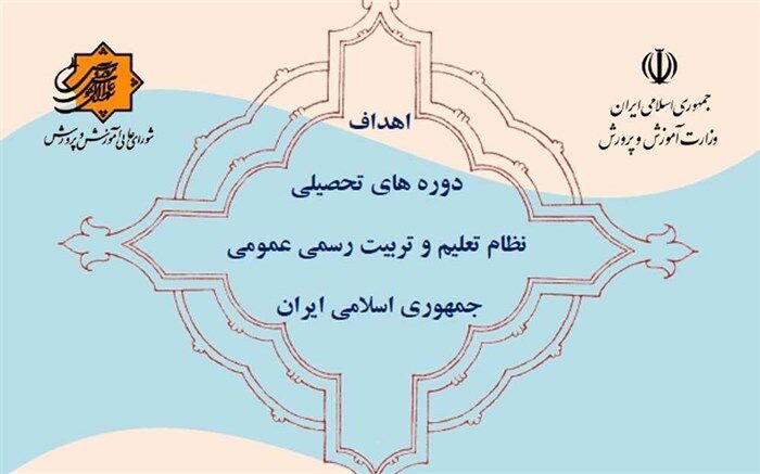 ابلاغ اهداف دوره‌های تحصیلی نظام تعلیم و تربیت رسمی و عمومی جمهوری اسلامی ایران