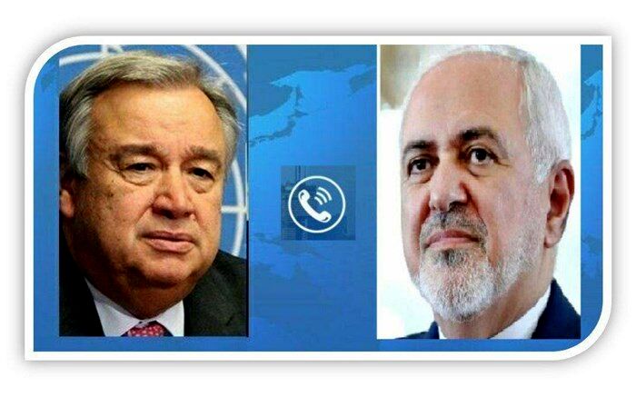 تاکید ظریف و گوترش بر ارسال کمک‌های بشر دوستانه به مردم یمن