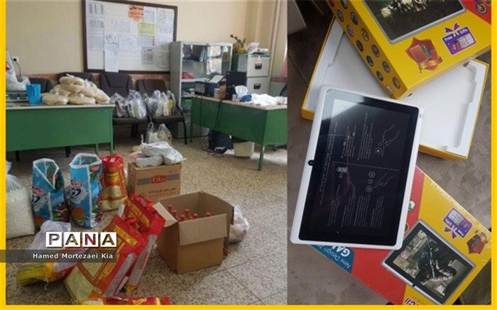 کمک مومنانه با اهدای گوشی و بسته های غذایی