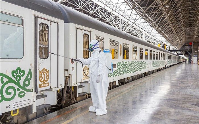 قطارهای راه‌آهن در هر بار مسافرگیری ضدعفونی می‌شوند