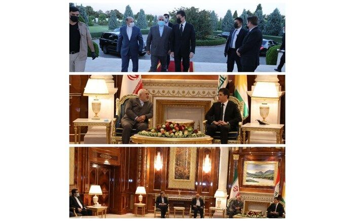 رایزنی ظریف با نیچروان بارزانی در اربیل