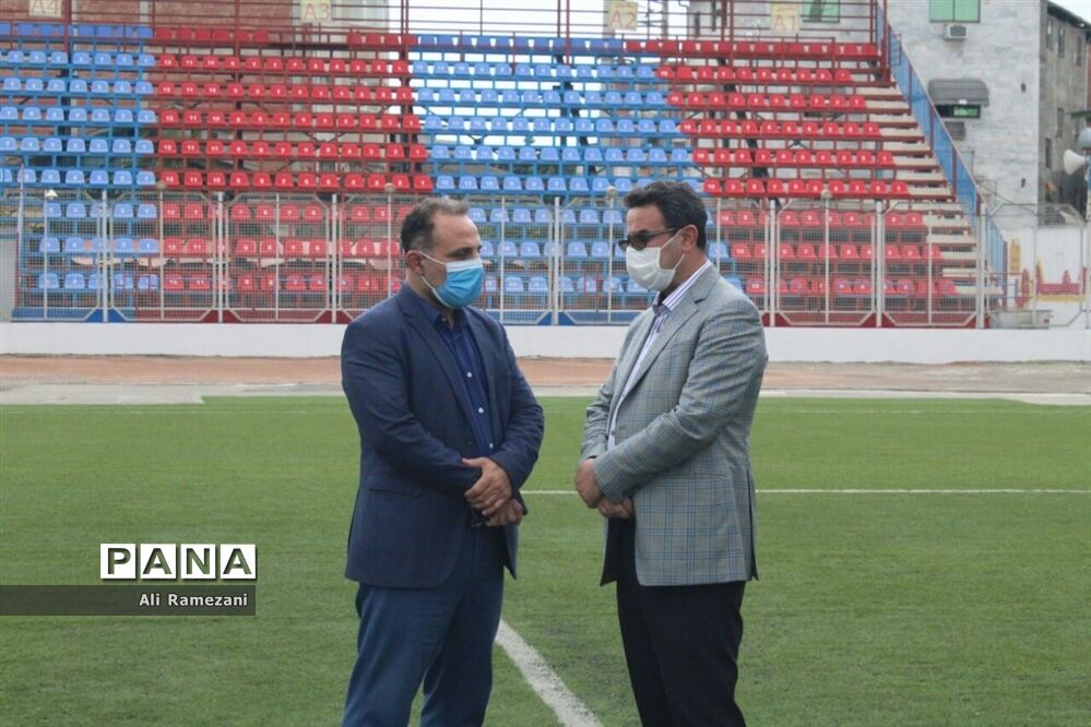 بازدید مدیرکل ورزش و جوانان مازندران از ورزشگاه شهید وطنی قائم‌شهر