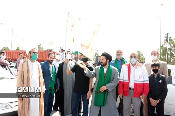 کاروان شادی خودرویی و موتوری خانوادگی در شهرستان خوسف در روز عید سعید غدیرخم