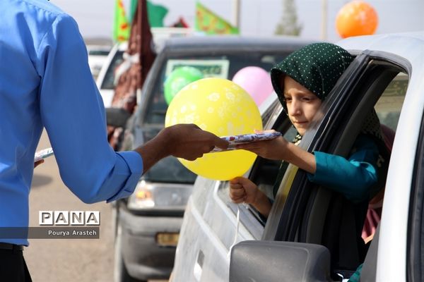 کاروان شادی خودرویی و موتوری خانوادگی در شهرستان خوسف در روز عید سعید غدیرخم