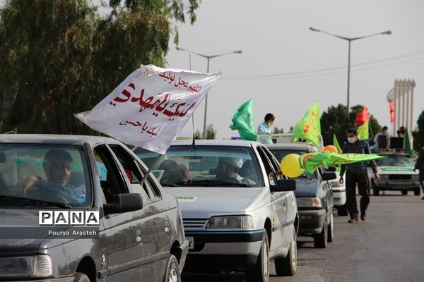 کاروان شادی خودرویی و موتوری خانوادگی در شهرستان خوسف در روز عید سعید غدیرخم