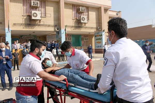 برگزاری مانور زلزله در ناحیه 3 اهواز