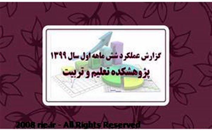 گزارشی از عملکرد شش ماهه پژوهشکده تعلیم تربیت