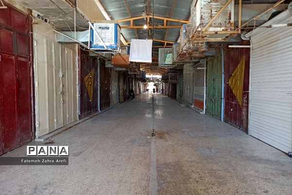 ششمین روز از محدودیت‌های کرونایی در بازار مرکزی زابل
