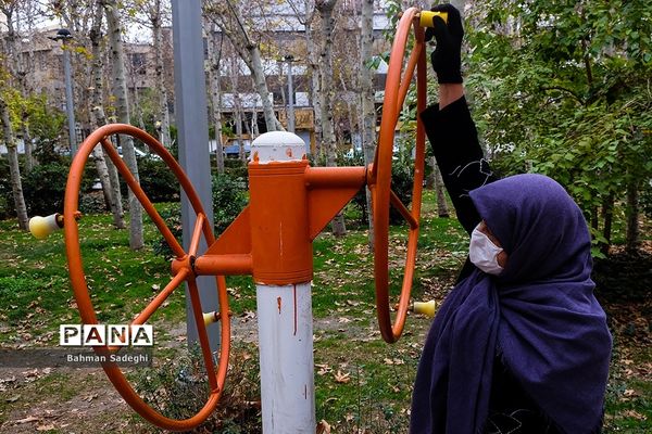 ورزش در پارک زیر سایه کرونا