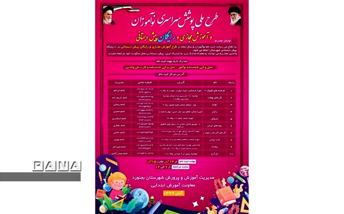 اجرای طرح ملی آموزش مجازی و رایگان نوآموزان پیش دبستانی در بجنورد