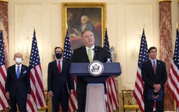 توئیت پمپئو درباره اعمال تحریم علیه دو فرد مرتبط با ایران