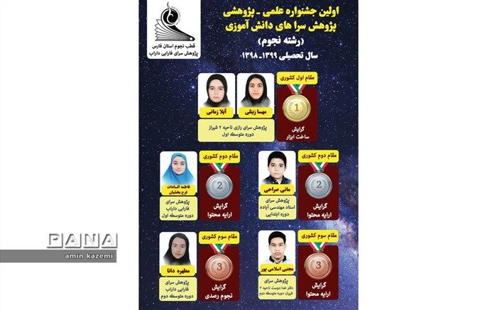افتخار آفرینی دانش‌آموزان استان فارس در جشنواره کشوری نجوم