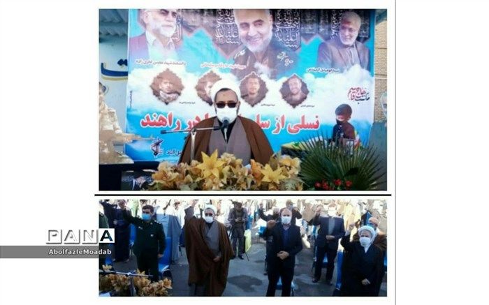 تجلیل از فرزندشهید مدافع حرم در مراسم سالگرد شهادت سردار دلها در خلیل آباد