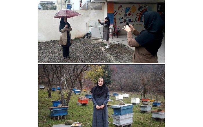ایجاد باران مصنوعی و حضور در کندو عسل یرای تدریس
