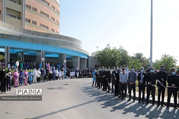 بدرقه پیکر شهیده مدافع سلامت استان بوشهر با کاروان اشک