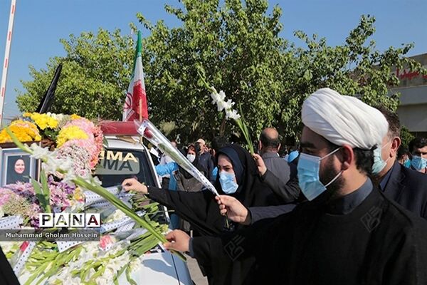 بدرقه پیکر شهیده مدافع سلامت استان بوشهر با کاروان اشک