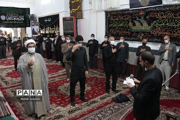 مراسم شب اربعین مسجد امام حسن عسکری علیه السلام شهرستان خوسف با رعایت پروتکل های بهداشتی
